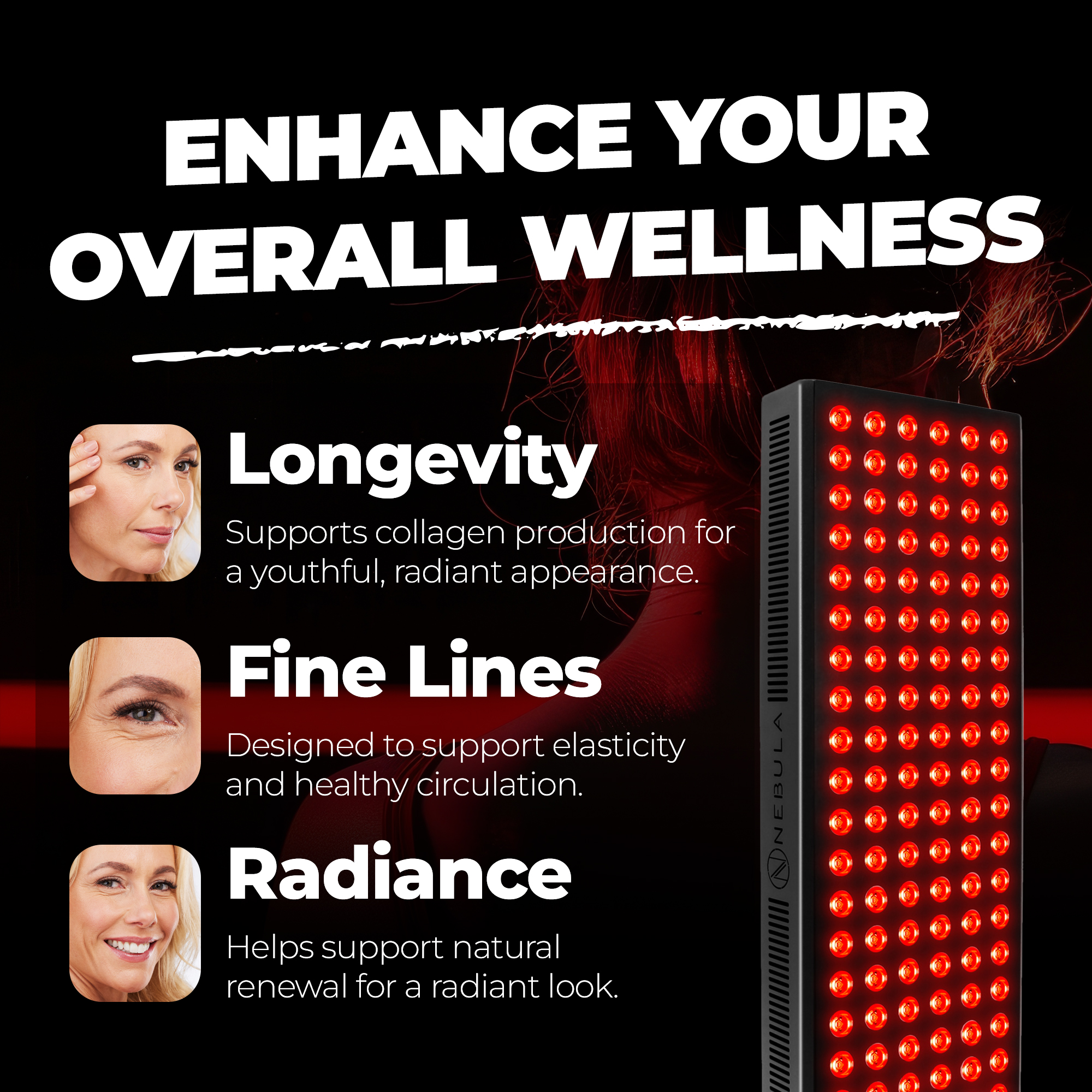 Nebula LED Red Light Therapy Lamp for Face & Body 660/850nm (600W) Nebula LED Red Light Therapy Lamp 600W