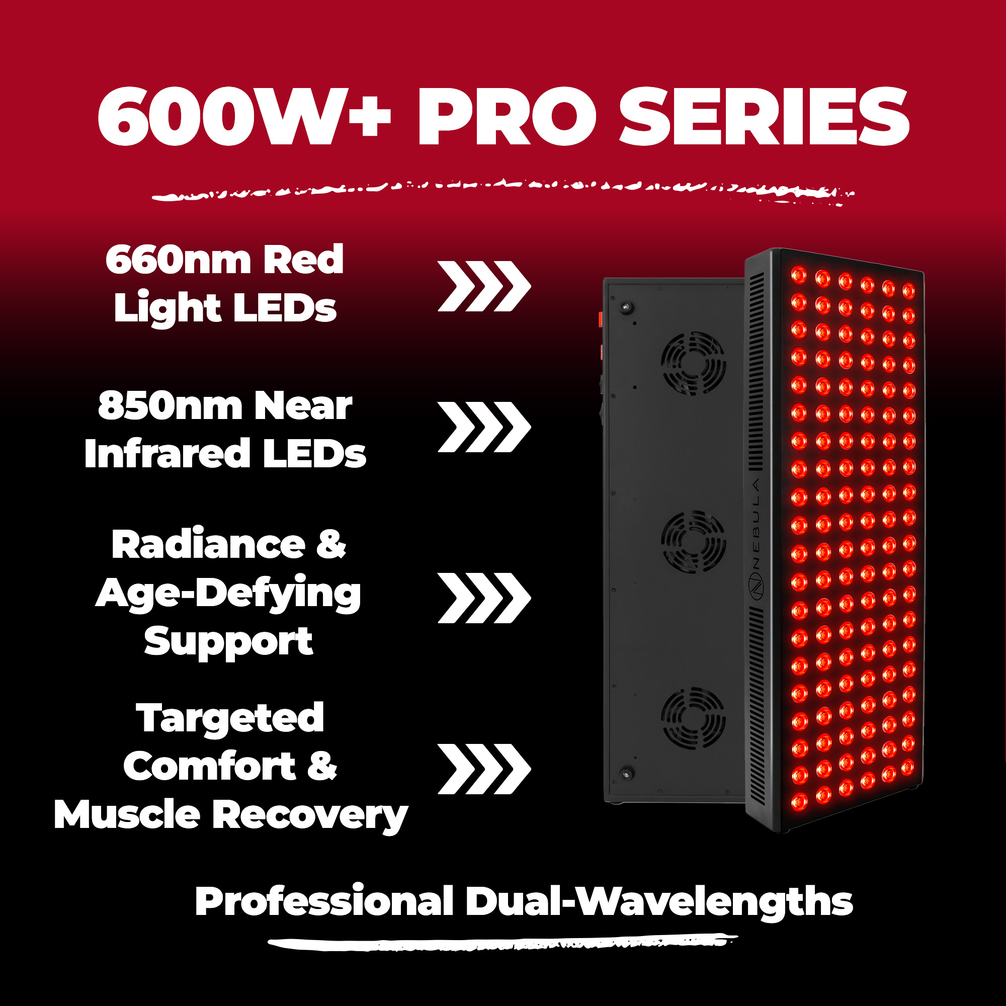 Nebula LED Red Light Therapy Lamp for Face & Body 660/850nm (600W) Nebula LED Red Light Therapy Lamp 600W