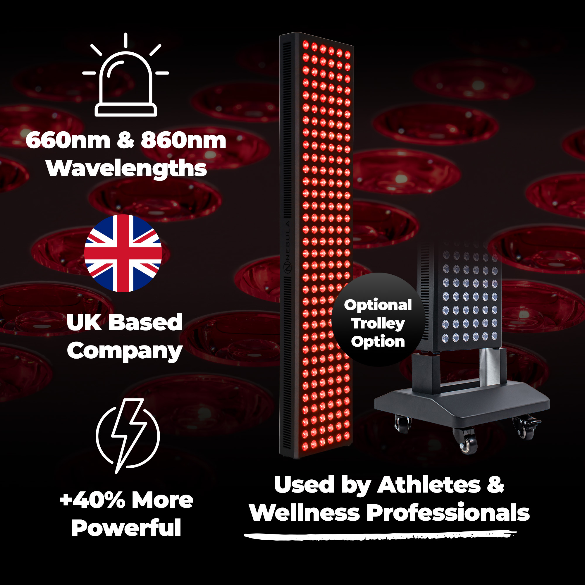 Nebula LED Red Light Therapy Device for Face & Body 660/850nm (1020W) Nebula LED Red Light Therapy Lamp 1020W Enhance Wellness