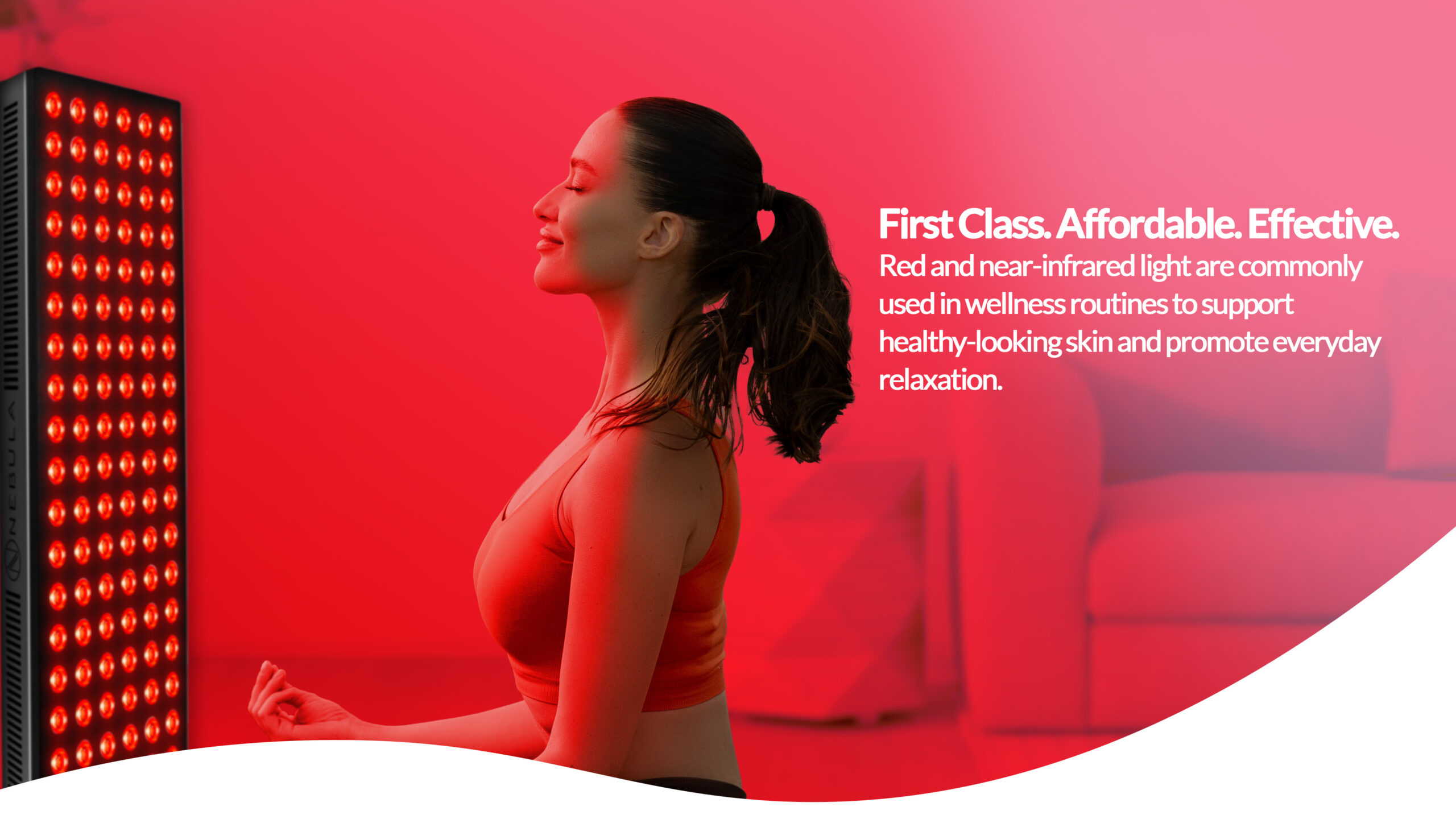 nebula red light banner with text